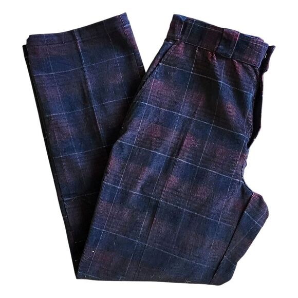 Dickies Black and Red Plaid Flat Front Cordaroy Pants. Sz. 36x32 - Picture 1 of 12